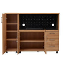 キッチンカウンター 120cm 幅 キッチンワゴン キッチン収納 おしゃれ 食器棚 引き出し コンパクト 北欧 レンジ台 レンジボード 家電 コンセント キャスターつき 【納期A】【jpk-fap-0030set】