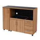 キッチンカウンター 120cm 幅 キッチンワゴン キッチン収納 おしゃれ 食器棚 引き出し コンパクト 北欧 レンジ台 レンジボード 家電 コンセント キャスターつき 【納期A】【jpk-fap-0030set】