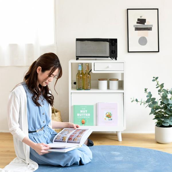 食器棚 チェスト 収納棚 フラップ扉 コンパクト 省スペース コンセント 2口 小さい ミニ 小型 オープンラック 引き出し 北欧 ナチュラル ひとり暮らし 1人暮らし 【納期A】【jpk-fap-0037】