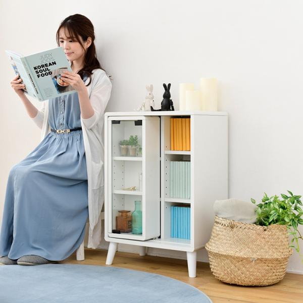 ラック スライド扉 スライドドア 収納棚 オープンラック コンパクト 省スペース 小さい ミニ 小型 かわいい おしゃれ 北欧 ナチュラル カントリー 1人暮らし 【納期A】【jpk-fap-0038】