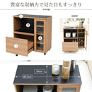 キッチンカウンター キッチンワゴン 幅90cm おしゃれ コンパクト 北欧 レンジ台 キャスター付き 収納ワゴン 収納棚 スライドレール 炊飯器 ポット コンセント 【納期A】【jpk-fap-1022】