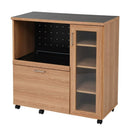 キッチンカウンター キッチンワゴン 幅90cm おしゃれ コンパクト 北欧 レンジ台 キャスター付き 収納ワゴン 収納棚 スライドレール 炊飯器 ポット コンセント 【納期A】【jpk-fap-1022】