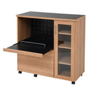 キッチンカウンター キッチンワゴン 幅90cm おしゃれ コンパクト 北欧 レンジ台 キャスター付き 収納ワゴン 収納棚 スライドレール 炊飯器 ポット コンセント 【納期A】【jpk-fap-1022】