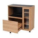 キッチンカウンター キッチンワゴン 幅90cm おしゃれ コンパクト 北欧 レンジ台 キャスター付き 収納ワゴン 収納棚 スライドレール 炊飯器 ポット コンセント 【納期A】【jpk-fap-1022】