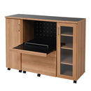 キッチンカウンター 幅 120cm 北欧 おしゃれ レンジ台 キッチンワゴン 食器棚 スライドレール コンセント付き 炊飯器 家電 キッチン収納 間仕切り リビング 【納期A】【jpk-fap-1022set】