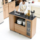 キッチンカウンター 幅 120cm 北欧 おしゃれ レンジ台 キッチンワゴン 食器棚 スライドレール コンセント付き 炊飯器 家電 キッチン収納 間仕切り リビング 【納期A】【jpk-fap-1022set】