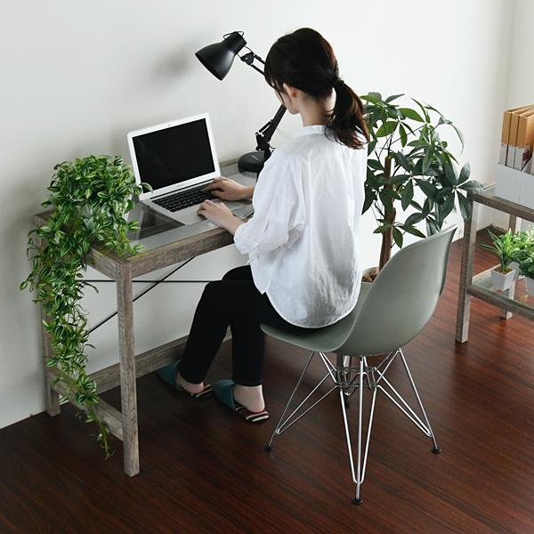 デスク シンプル ガラス天板 木製 おしゃれ 北欧 レトロ アンティーク ウッド インテリア ナチュラル カントリー 【納期A】【jpk-faw-0003】