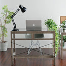 デスク シンプル ガラス天板 木製 おしゃれ 北欧 レトロ アンティーク ウッド インテリア ナチュラル カントリー 【納期A】【jpk-faw-0003】