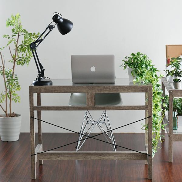 デスク シンプル ガラス天板 木製 おしゃれ 北欧 レトロ アンティーク ウッド インテリア ナチュラル カントリー 【納期A】【jpk-faw-0003】