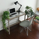 デスク シンプル ガラス天板 木製 おしゃれ 北欧 レトロ アンティーク ウッド インテリア ナチュラル カントリー 【納期A】【jpk-faw-0003】