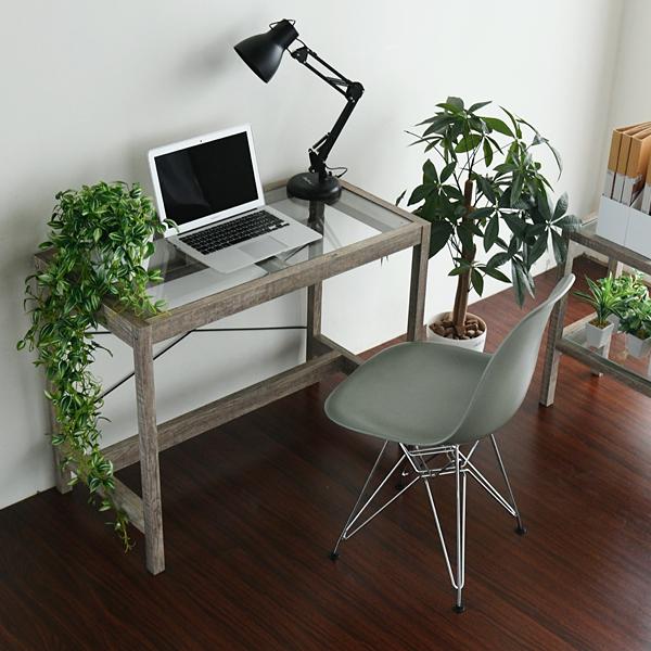 デスク シンプル ガラス天板 木製 おしゃれ 北欧 レトロ アンティーク ウッド インテリア ナチュラル カントリー 【納期A】【jpk-faw-0003】