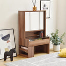 ドレッサー 三面鏡 ロータイプ 低い 3面鏡 化粧台 収納棚 収納ラック 引き出し 棚 可動棚 北欧 ナチュラル カントリー おしゃれ シンプル 白 ホワイト 【納期A】【jpk-fdr-0003set】