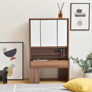 ドレッサー 三面鏡 ロータイプ 低い 3面鏡 化粧台 収納棚 収納ラック 引き出し 棚 可動棚 北欧 ナチュラル カントリー おしゃれ シンプル 白 ホワイト 【納期A】【jpk-fdr-0003set】