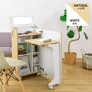 ドレッサー コンパクト 小型 省スペース すき間 隙間 キャスター付き 鏡 ミラー 棚 収納 ラック 可動棚 折りたたみ 折り畳み デスク コスメワゴン 化粧品 化粧台 【納期A】【jpk-fdr-0006】