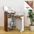 ドレッサー コンパクト 小型 省スペース すき間 隙間 キャスター付き 鏡 ミラー 棚 収納 ラック 可動棚 折りたたみ 折り畳み デスク コスメワゴン 化粧品 化粧台 【納期A】【jpk-fdr-0006】