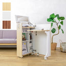 ドレッサー コンパクト 小型 省スペース すき間 隙間 キャスター付き 鏡 ミラー 棚 収納 ラック 可動棚 折りたたみ 折り畳み デスク コスメワゴン 化粧品 化粧台 【納期A】【jpk-fdr-0006】