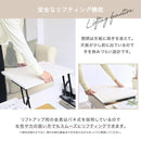 リフティングテーブル ドレッサーデスク 昇降式テーブル 幅80cm センターテーブル ロータイプ リフトアップ リビング 白 ホワイト 机 鏡 ミラー 天板下 収納 【納期A】【jpk-fdr-0007】