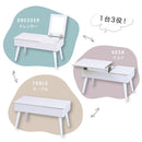 リフティングテーブル ドレッサーデスク 昇降式テーブル 幅80cm センターテーブル ロータイプ リフトアップ リビング 白 ホワイト 机 鏡 ミラー 天板下 収納 【納期A】【jpk-fdr-0007】