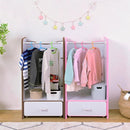 ハンガーラック 子供用 子ども用 キッズ 安全 安心 EVA クッション素材 低学年 小学校 保育園 幼稚園 おしゃれ 怪我防止 ケガ対策 引き出し キャスター付き POP 【納期A】【jpk-fes-0004】