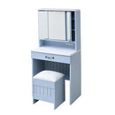 ドレッサー おしゃれ 北欧 三面鏡 椅子付き 鏡台 引き出し 収納 化粧台 コンセント付き スツール セット ナチュラル カントリー ヨーロピアン コンパクト 大容量 【納期A】【jpk-ffc-0004】