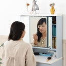 ドレッサー おしゃれ 北欧 三面鏡 椅子付き 鏡台 引き出し 収納 化粧台 コンセント付き スツール セット ナチュラル カントリー ヨーロピアン コンパクト 大容量 【納期A】【jpk-ffc-0004】