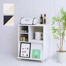 キッチンカウンター 幅60cm 収納 棚 おしゃれ キッチンラック ワゴン キャスター コンパクト 小型 小さめ スライドトレー フラップ扉 オープンラック コンセント 【納期A】【jpk-fkc-0007】