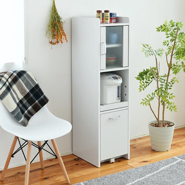 隙間収納 キッチン収納 隙間ラック 隙間家具 隙間ワゴン すき間収納ラック スリム食器棚 キッチン 引き出し ガラス扉 省スペース デッドスペース 有効活用 【納期A】【jpk-fkc-0645】