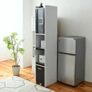 キッチン収納棚 キッチンラック スリム 細い 薄い コンパクト 食器棚 可動棚 スライドレール コンセント 棚 ラック 収納 おしゃれ スタイリッシュ ロング 細型 【納期A】【jpk-fkc-1533】