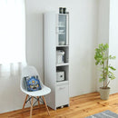 キッチン収納棚 キッチンラック スリム 細い 薄い コンパクト 食器棚 可動棚 スライドレール コンセント 棚 ラック 収納 おしゃれ スタイリッシュ ロング 細型 【納期A】【jpk-fkc-1533】