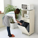 食器棚 コンパクト レンジ台 レンジラック ストッカー ごみ箱 ダストボックス ペール付 キッチンラック すき間収納 一人暮らし ワンルーム 新生活 【納期A】【jpk-fll-0069】