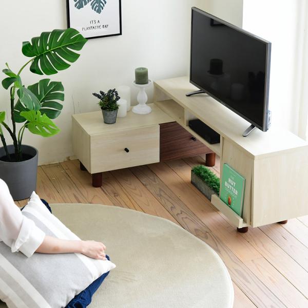テレビ台 おしゃれ コーナー 変形 伸縮式 L字 部屋の隅 TV台 TVボード テレビボード 収納スペース コンパクト 北欧 ナチュラル ツートーン かわいい 脚付き 【納期A】【jpk-fmb-0005】