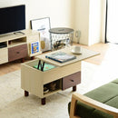 リフティングテーブル サイドテーブル ソファサイド ベッドサイド センターテーブル リビング ローテーブル 引き出し ミニテーブル 収納スペース 木目 カフェ風 【納期A】【jpk-fmb-0006】