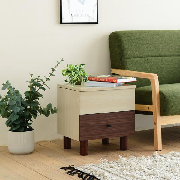 リフティングテーブル サイドテーブル ソファサイド ベッドサイド リビング 寝室 ローテーブル 引き出し ミニテーブル 収納 木目 カフェ風 かわいい ツートーン 【納期A】【jpk-fmb-0007】