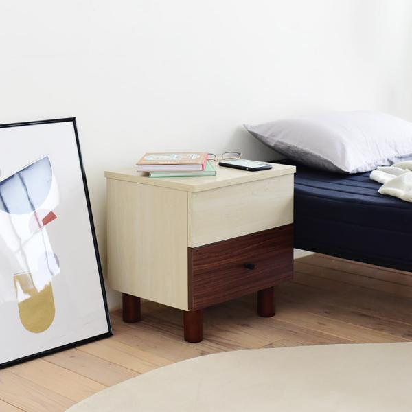 リフティングテーブル サイドテーブル ソファサイド ベッドサイド リビング 寝室 ローテーブル 引き出し ミニテーブル 収納 木目 カフェ風 かわいい ツートーン 【納期A】【jpk-fmb-0007】