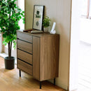 チェスト 収納棚 引出し 4段 ワイド 幅広 タンス おしゃれ 北欧 木目 柄 シンプル リビング ダイニング 脚付き スチール 黒 ブラック A4 B5 対応 可動棚 北欧 【納期A】【jpk-fmc-0002】