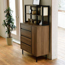 サイドボード チェスト 棚 収納 オープンラック 引き出し 4段 扉 ドア 戸付き タンス おしゃれ 北欧 木目 2口 コンセント 挿し口 シンプル リビング ダイニング 【納期A】【jpk-fmc-0005】
