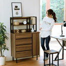 サイドボード チェスト 棚 収納 オープンラック 引き出し 4段 扉 ドア 戸付き タンス おしゃれ 北欧 木目 2口 コンセント 挿し口 シンプル リビング ダイニング 【納期A】【jpk-fmc-0005】