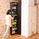 本棚 キャスター付き 薄型 スリム 大容量 移動できる 収納棚 オープンラック 取っ手付き すき間収納 隙間 活用 1cmピッチ 可動棚 サイズ 微調整 おしゃれ 北欧 【納期A】【jpk-frm-0004】