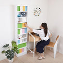 本棚 薄型 スリム 収納棚 大容量 可動棚 オープンラック ディスプレイ 棚板 壁面 木目 茶色 家具調 白 ホワイト 幅 約40cm 高さ 約180cm シンプル 細い 薄い 【納期A】【jpk-frm-0100】