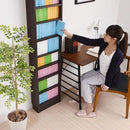 本棚 薄型 スリム 収納棚 大容量 可動棚 オープンラック ディスプレイ 棚板 壁面 木目 茶色 家具調 白 ホワイト 幅 約40cm 高さ 約180cm シンプル 細い 薄い 【納期A】【jpk-frm-0100】