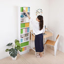 本棚 薄型 スリム 収納棚 大容量 可動棚 オープンラック ディスプレイ 棚板 壁面 木目 茶色 家具調 白 ホワイト 幅 約40cm 高さ 約180cm シンプル 細い 薄い 【納期A】【jpk-frm-0100】