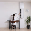 本棚 スリム 上置きセット 細い 薄型 ワイド 大容量 上置き 収納棚 薄い 扉付き ドア 目隠し おしゃれ 北欧 つっぱり 天井 突っ張り 安心 耐震 防災 幅 約40cm 【納期A】【jpk-frm-0100doorset】