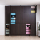 本棚 スリム 上置きセット 細い 薄型 ワイド 大容量 上置き 収納棚 薄い 扉付き ドア 目隠し おしゃれ 北欧 つっぱり 天井 突っ張り 安心 耐震 防災 幅 約40cm 【納期A】【jpk-frm-0100doorset】