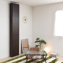 本棚 スリム 上置きセット 細い 薄型 ワイド 大容量 上置き 収納棚 薄い 扉付き ドア 目隠し おしゃれ 北欧 つっぱり 天井 突っ張り 安心 耐震 防災 幅 約40cm 【納期A】【jpk-frm-0100doorset】