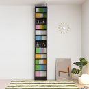 本棚 スリム 上置きセット 細い 薄型 ワイド 大容量 上置き 収納棚 薄い 扉付き ドア 目隠し おしゃれ 北欧 つっぱり 天井 突っ張り 安心 耐震 防災 幅 約40cm 【納期A】【jpk-frm-0100doorset】