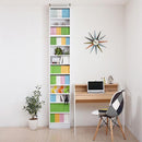 本棚 上置き セット 薄型 スリム 収納棚 大容量 可動棚 上置き棚 オープンラック ディスプレイ コレクションラック 木目 茶 白 ホワイト 幅 約40cm 高さ 約180cm 【納期A】【jpk-frm-0100set】