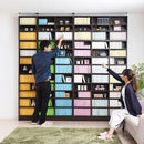 本棚 上置き セット 薄型 スリム 収納棚 大容量 可動棚 上置き棚 オープンラック ディスプレイ コレクションラック 木目 茶 白 ホワイト 幅 約40cm 高さ 約180cm 【納期A】【jpk-frm-0100set】