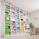 本棚 上置き セット 薄型 スリム 収納棚 大容量 可動棚 上置き棚 オープンラック ディスプレイ コレクションラック 木目 茶 白 ホワイト 幅 約40cm 高さ 約180cm 【納期A】【jpk-frm-0100set】