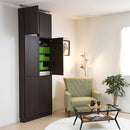 本棚 薄型 扉付き 上置きセット 幅 約80cm スリム おしゃれ シンプル すっきり 突っ張り 天井 つっぱり ドア付き 目隠し 隠せる 見えない ブックラック 両開き 【納期A】【jpk-frm-0101doorset】