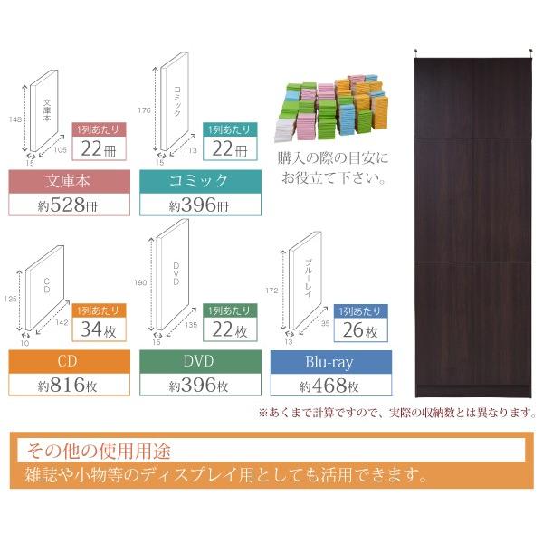 本棚 薄型 扉付き 上置きセット 幅 約80cm スリム おしゃれ シンプル すっきり 突っ張り 天井 つっぱり ドア付き 目隠し 隠せる 見えない ブックラック 両開き 【納期A】【jpk-frm-0101doorset】